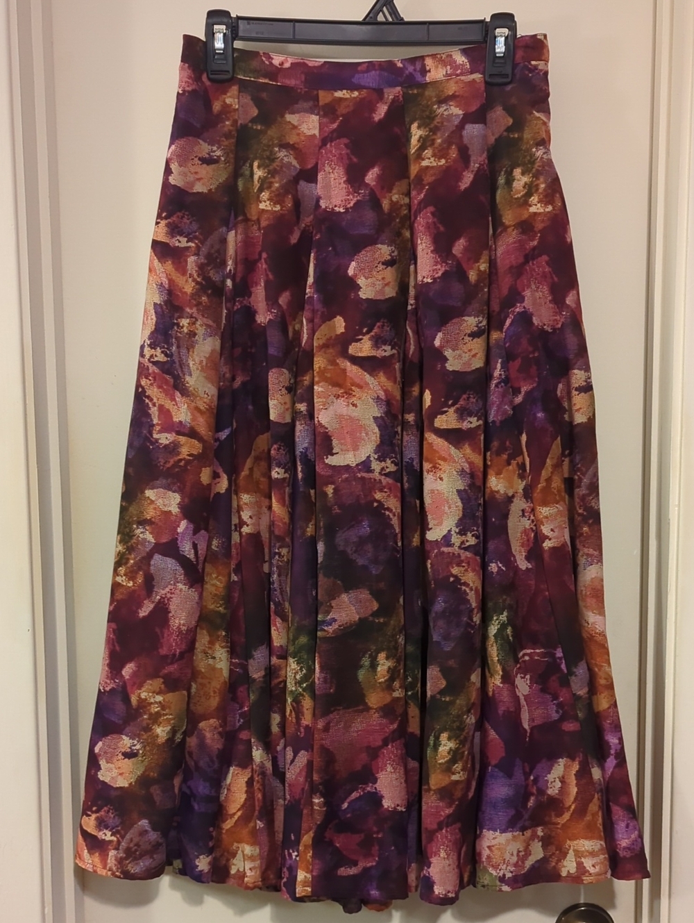 Coldwater Creek Purple Multi Floral-Abstract Circle Skirt
